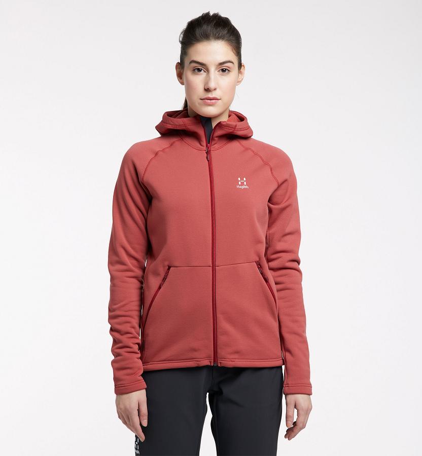 Haglöfs Bungy Fleece Red For Womens LSOAN8072 Australia